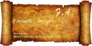Faragó Arion névjegykártya