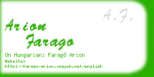 arion farago business card